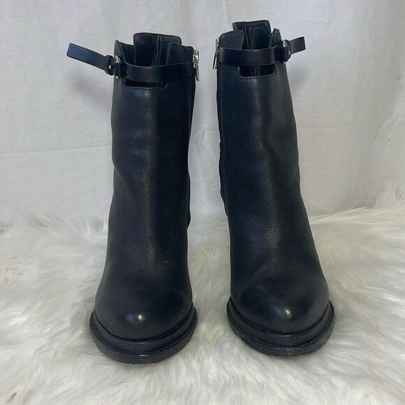 Alexander‎ Wang Aymeline Black Leather Stiletto Heel Ankle Booties Sz 39/US 9 - Picture 3 of 8